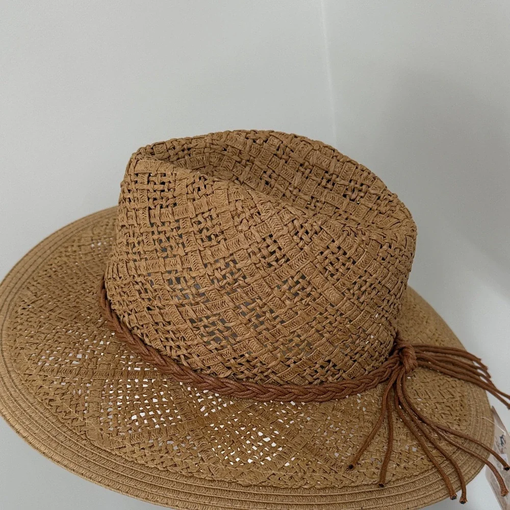 NWT Panama Jack Cognac Brown Woven Hat - Picture 3 of 9